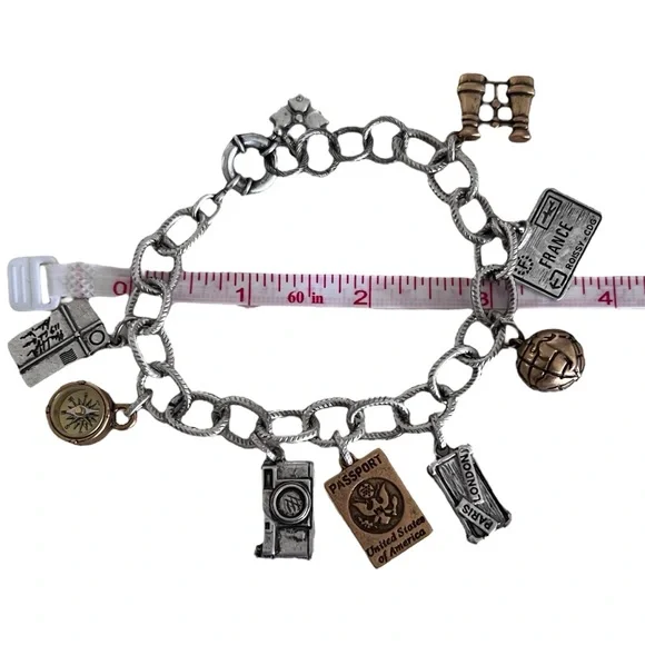 Vintage Travel Theme Charm Bracelet - Picture 7 of 7